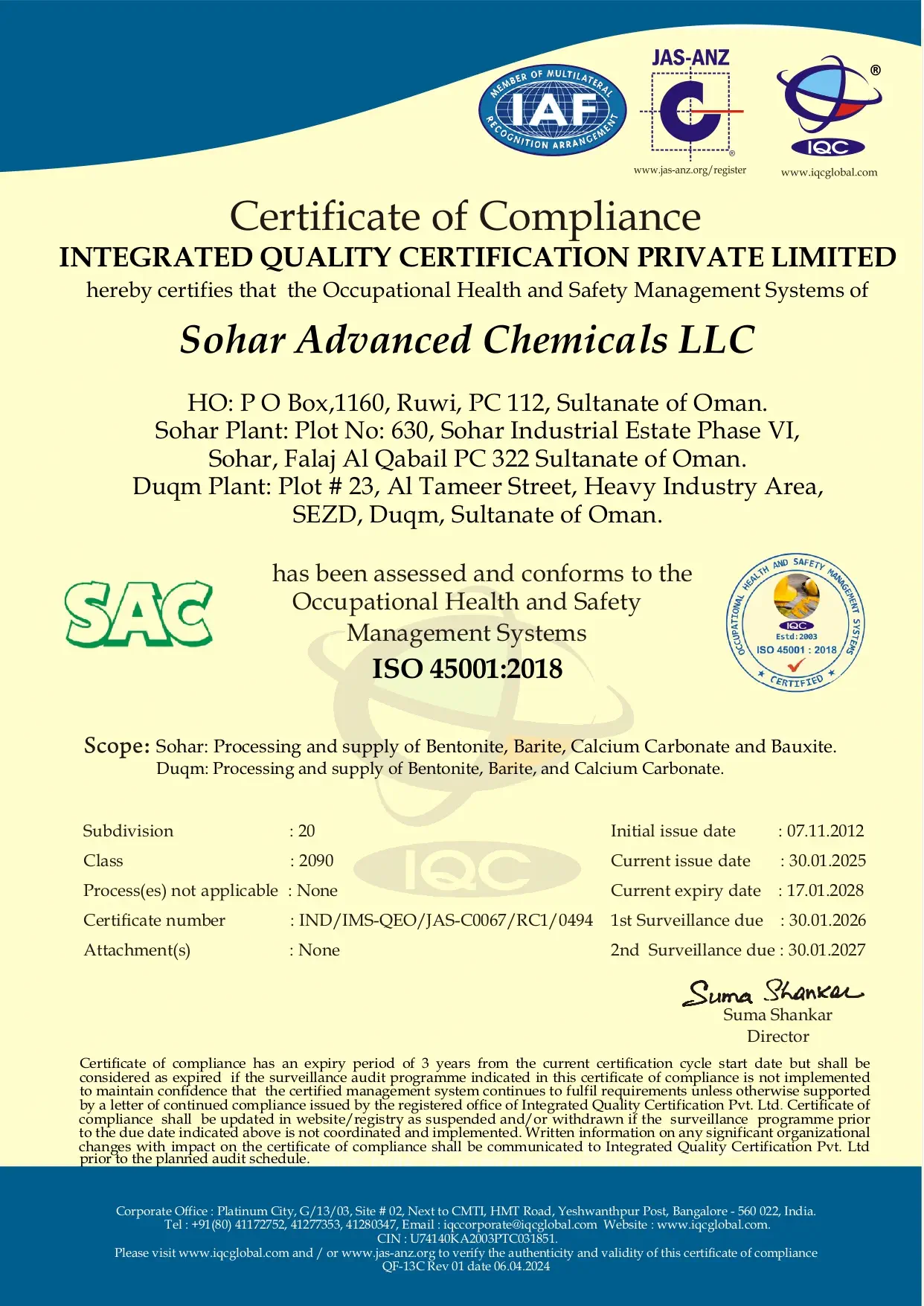 45001:2018 Certification