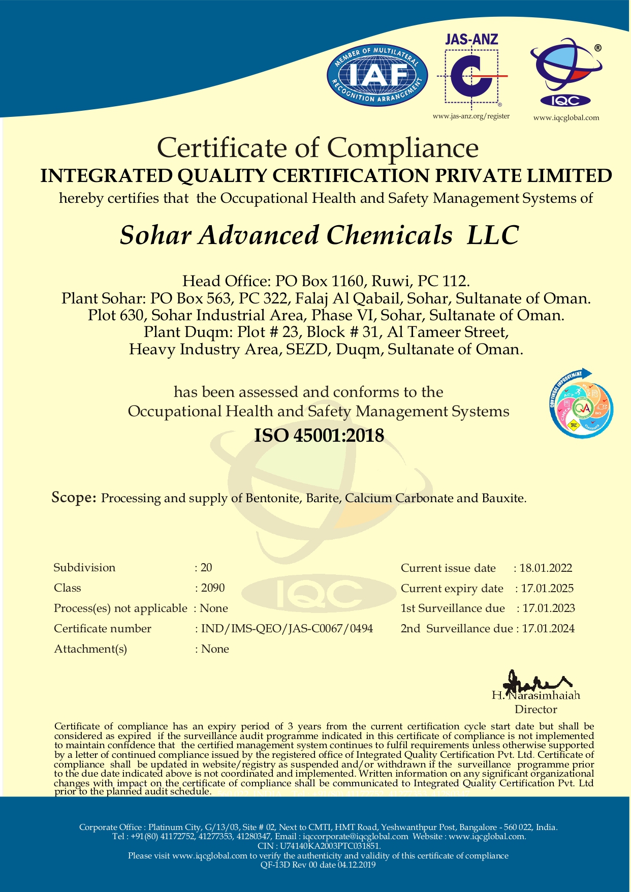 45001:2018 Certification