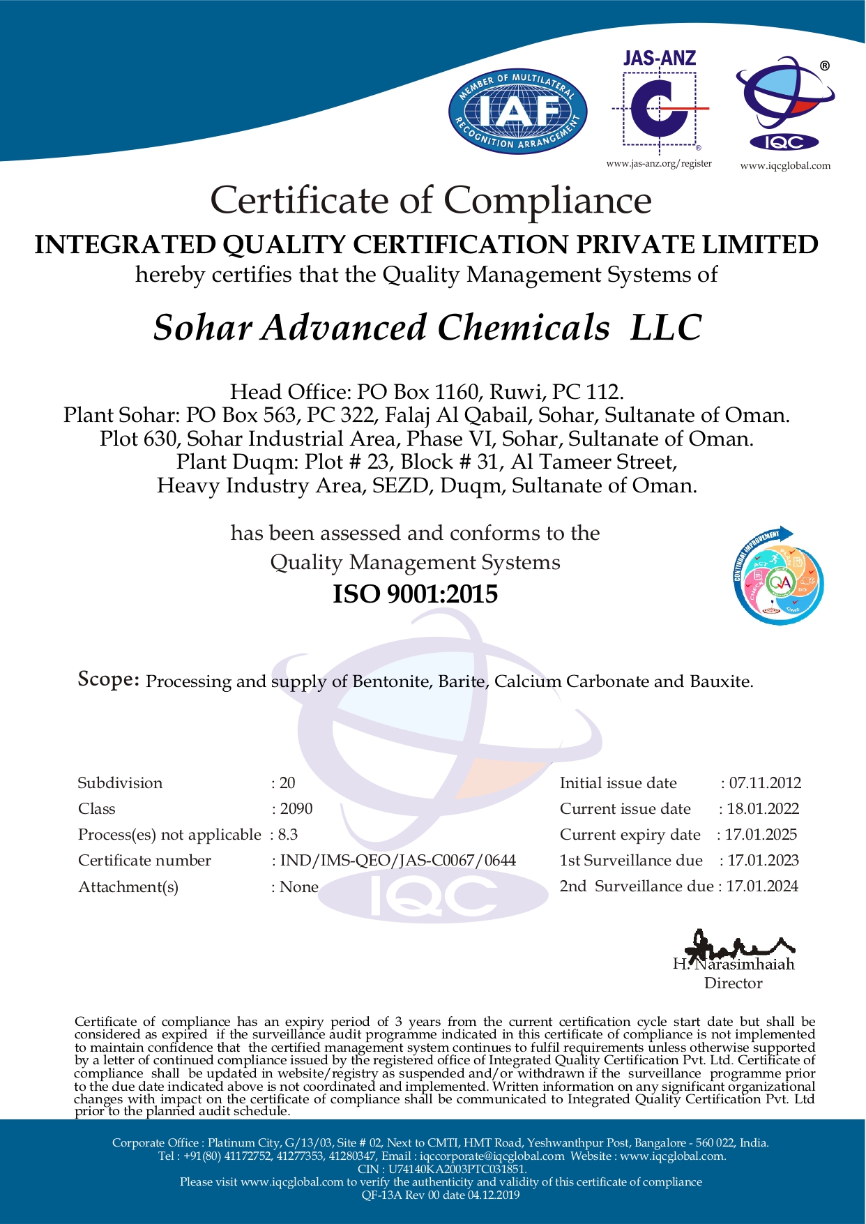 9001:2015 Certification